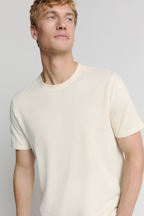 NO-EXCESS t-shirt crewneck solid relief knit